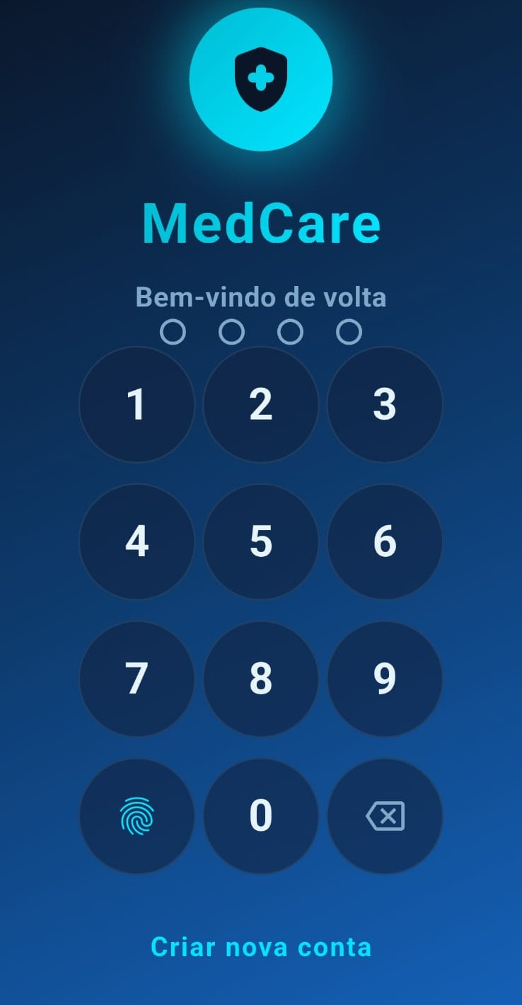 Exemplo de aplicativo desenvolvido pela fluxoteca, com tela de login personalizada