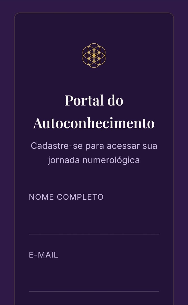 Portal do Autoconhecimento — app de numerologia desenvolvido pela fluxoteca